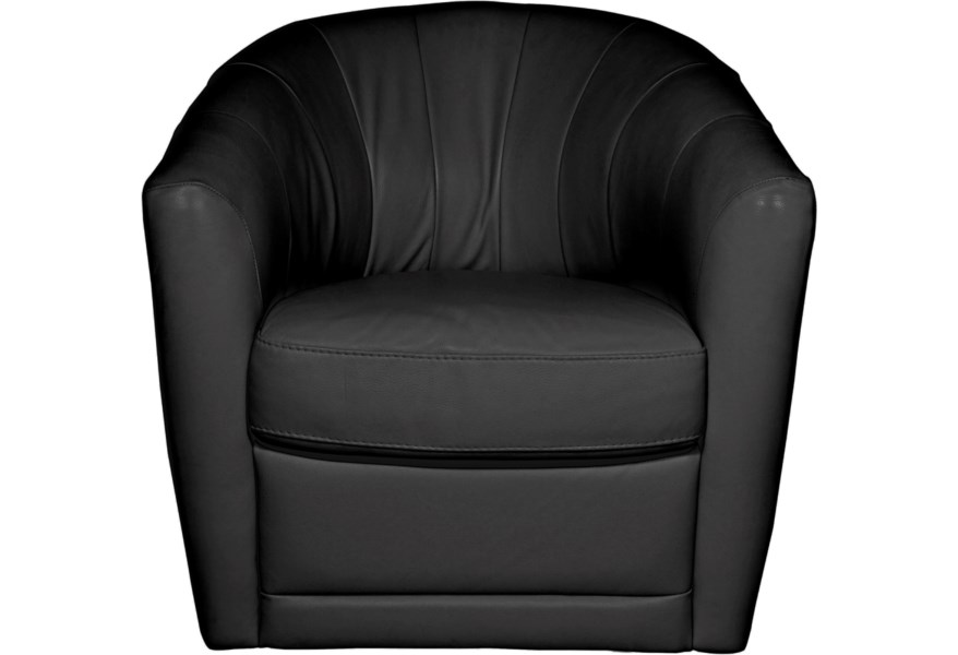 B596 66 Swivel Barrel Chair, Black Swivel Barrel Chair