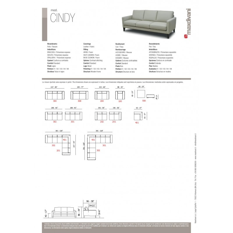 Cindy Stationary Sofa